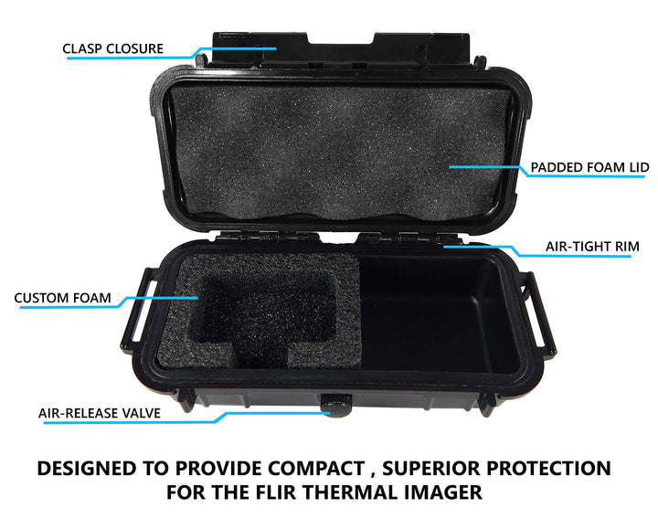 Waterproof Thermal Imager Case Compatible with FLIR 1 Pro iOS, USB-C or Android IR, Cables and Small Adapters, Case Only