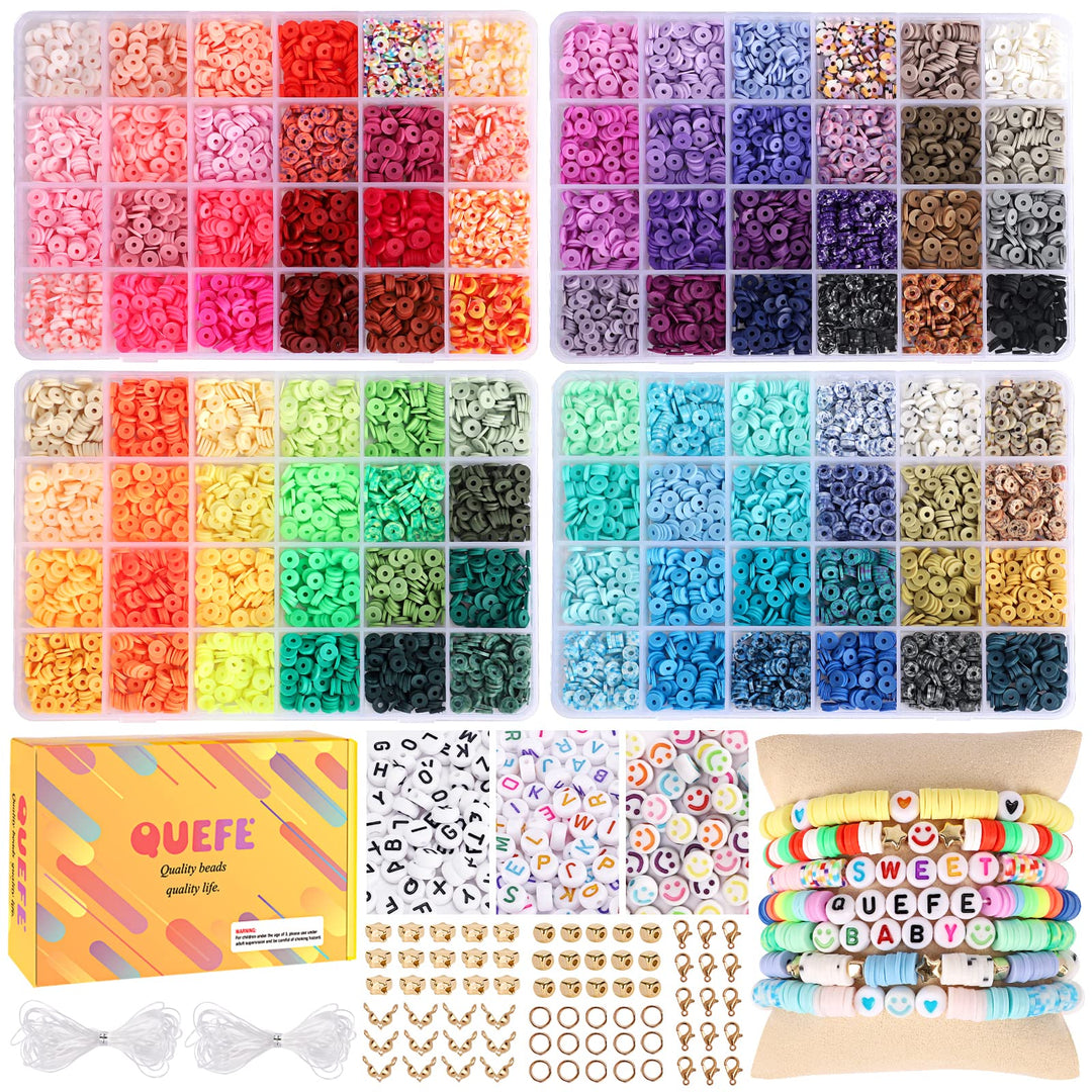 9600pcs Clay Beads for Bracelet Making Kit, 96 Colors Polymer Heishi Beads with Letter Beads Preppy Beads for Jewelry Necklace Making, Craft Gifts