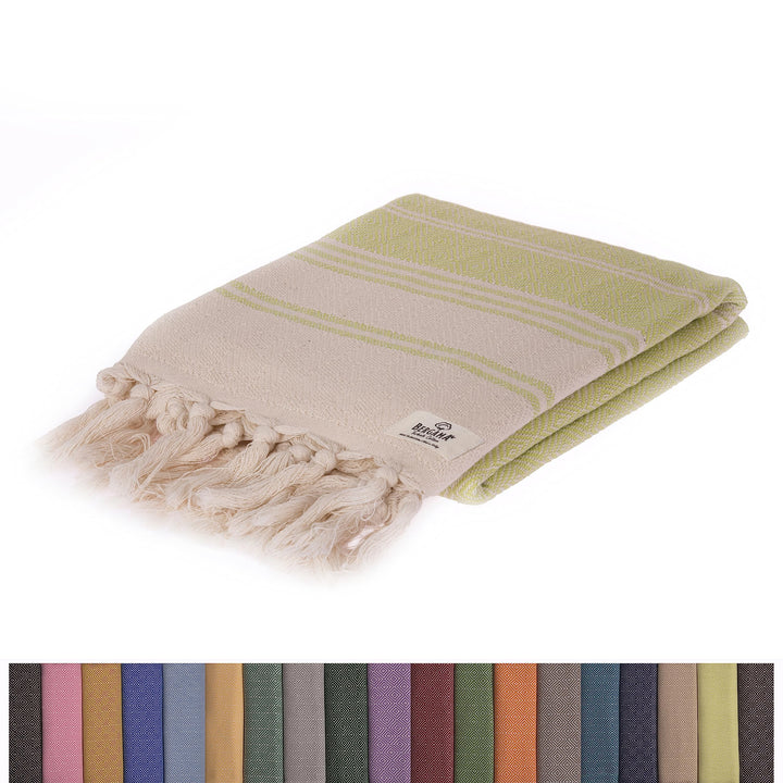 BeachTowel | 100% Cotton, Prewashed, 38 x 71 Inches | Quick Dry, Sand Free, Lightweight | Large Blankets for Beach, Pool, Bathroom, SPA, Gym and Yoga Blanket (Pistachio)