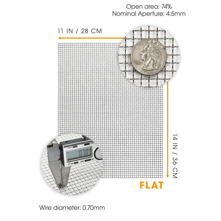 1 PC 11”X14” (28cmX36cm) Wire Mesh 20 Mesh, Sturdy Metal Mesh Sheets for DIY Projects, 304 Stainless Steel No Rust Mesh Screen