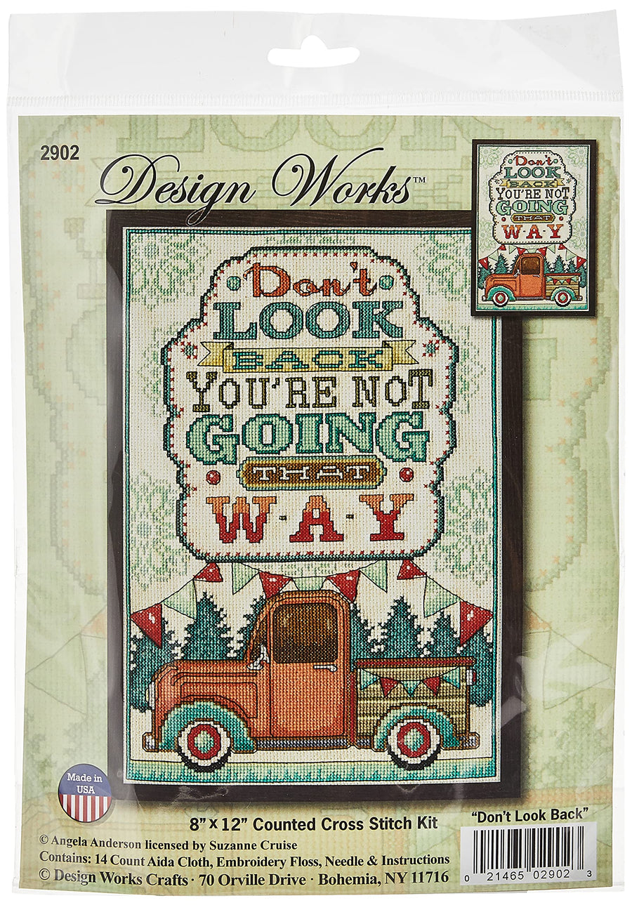 Design Works Crafts Inc. Don't Look Back, 8'' x 12'' Counted Cross Stitch Kit