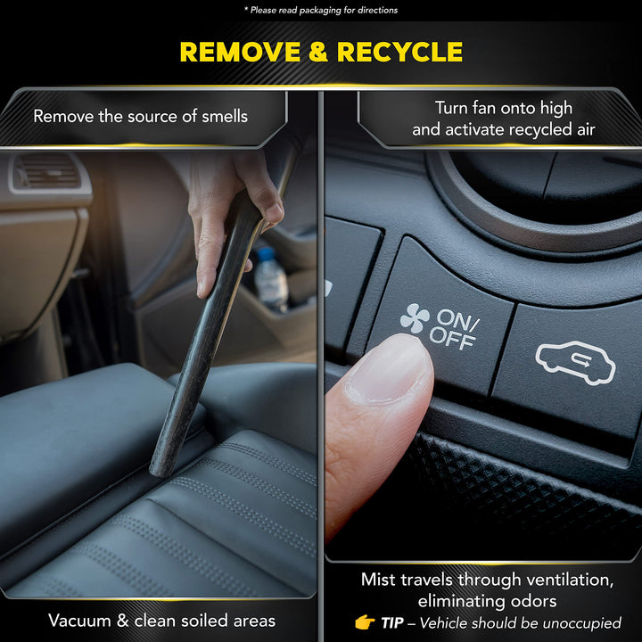 Meguiar&#39;s Whole Car Air Re-Fresher Odor Eliminator Mist, Black Chrome Scent - Car Odor Remover &amp; Car Air Freshener to Eliminate Bad Odors - 2 Oz Aerosol
