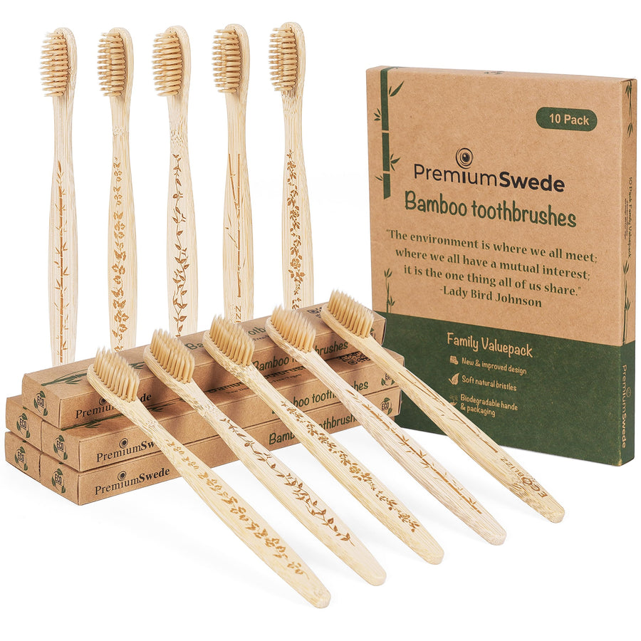 Bamboo Toothbrushes Biodegradable Eco Friendly - Natura