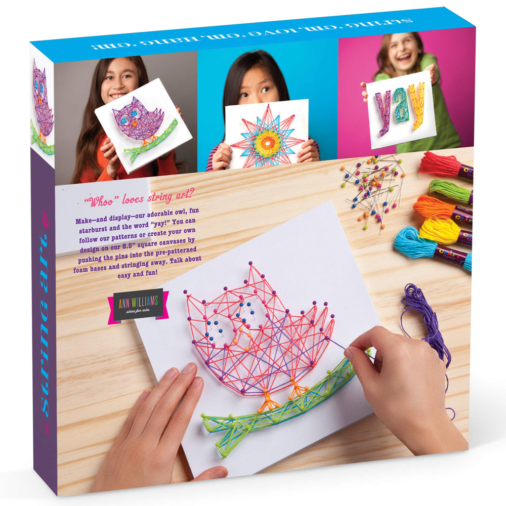 DIY String Art – Craft Kit for Kids – Everything Included for 3 Fun Arts & Crafts Projects – Owl Series, Large