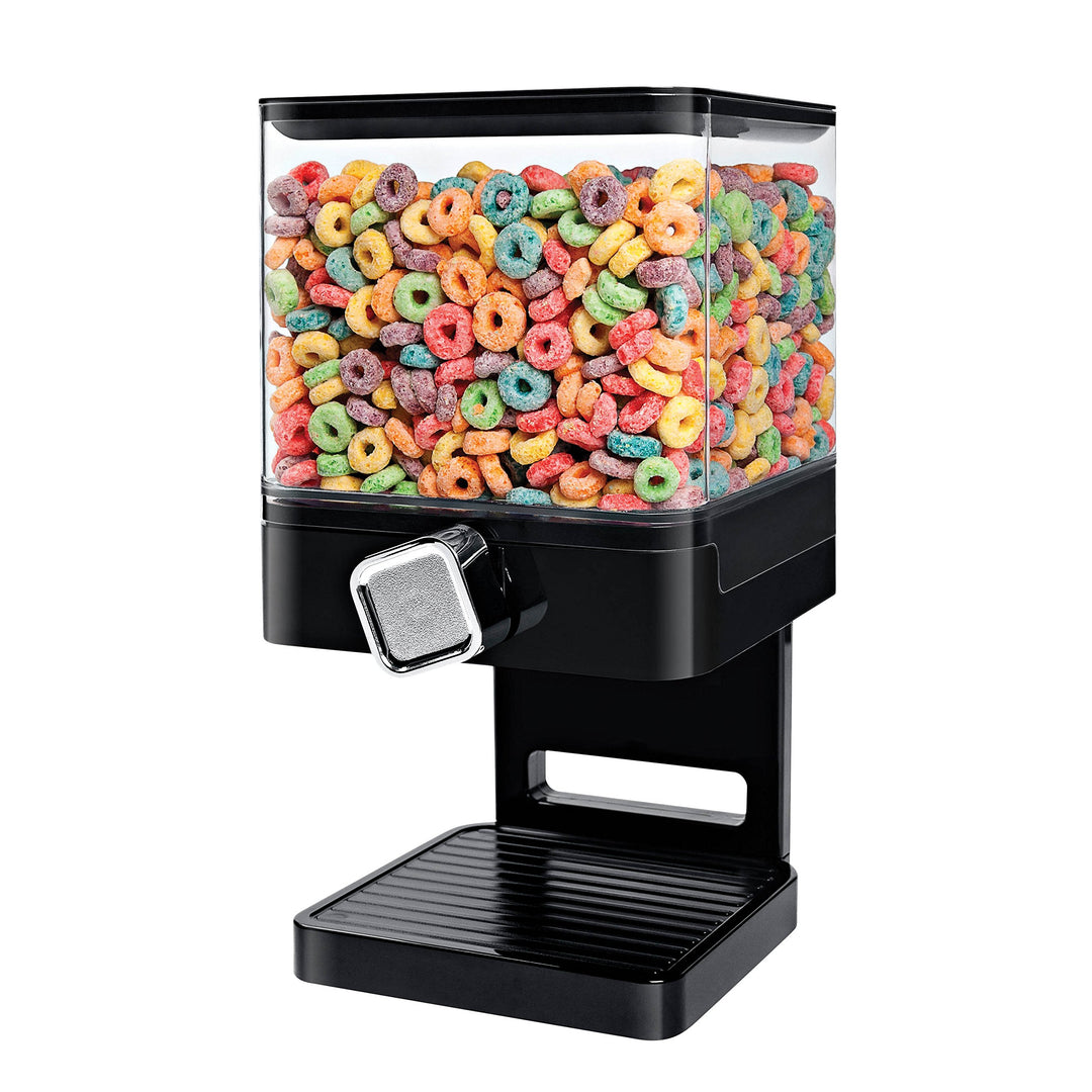 Zevro Compact Dry Food Dispenser, Single Control, Black/Chrome