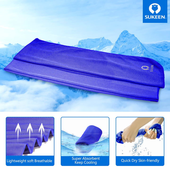 [4 Pack Cooling Towel (40x12),Ice Towel,Soft Breathable Chilly Towel,Microfiber Towel for Yoga,Sport,Running,Gym,Workout,Camping,Fitness,Workout &amp; More Activities