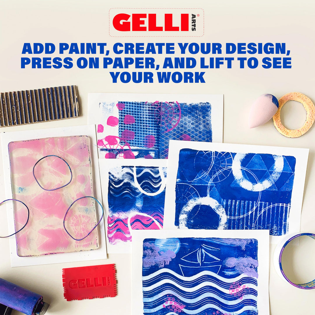 Gel Printing Plate - Ideal, Clear, &amp; Reusable Gel Printing Plate &amp; Printmaking Gelli Plate for Art &amp; Crafts, Monoprinting Plate, 12 x 14.