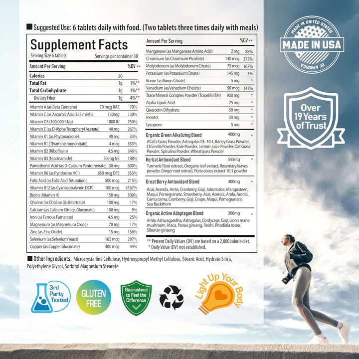 Vital Multi 143 - Multivitamin &amp; Multimineral Supplement with 20 Vitamins and 72 Minerals,143 Ingredients Total - 120 Tablets, 30 Day Supply