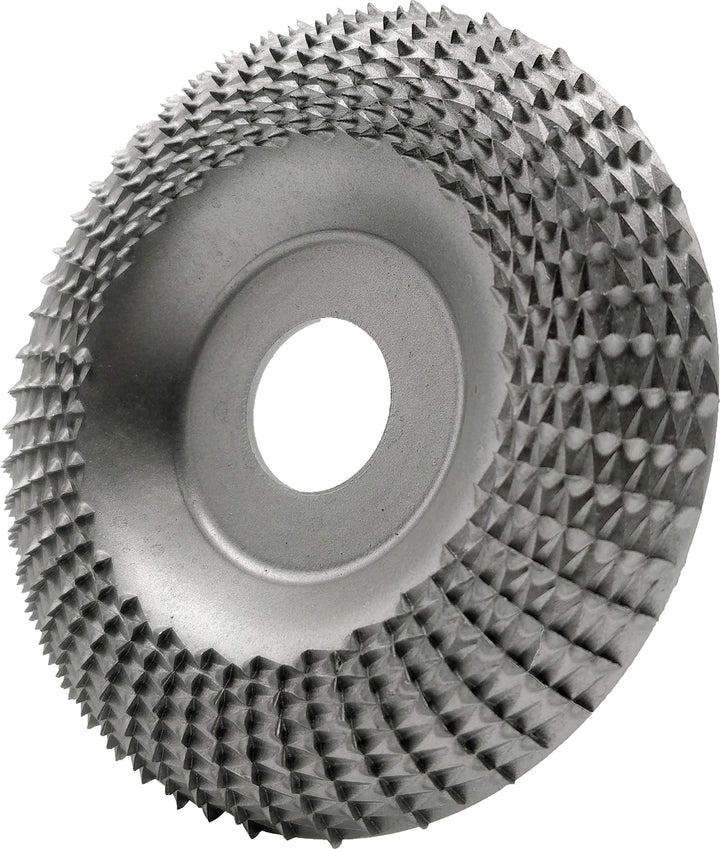 Wood Carving Disc Grinder Shaping Disc 7/8 Inch Bore Wood Tungsten Carbide Grinding Wheel Carving Abrasive Disc for Sanding Carving Shaping (100mm, Arc Type, Silver)