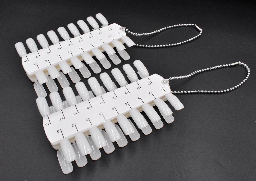 Art&amp;Beauty 2 Sets 72 Tips Double Layer Nail Color Display Card Nail Art Practice Design Training Plastic Polish Board Swatches with Ball Chain