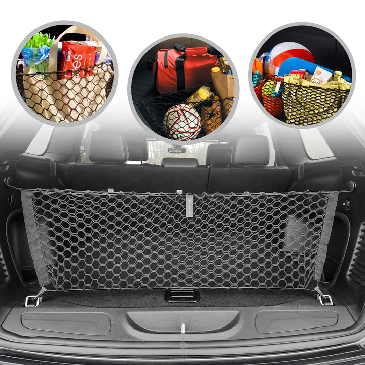 Envelope Style Trunk Mesh Cargo Net - for Jeep Grand Cherokee 2011-2023 Car Accessories - Premium Trunk Organizers and Storage - SUV Truck Cargo Nets - Vehicle Carrier Organizer for Cherokee WK