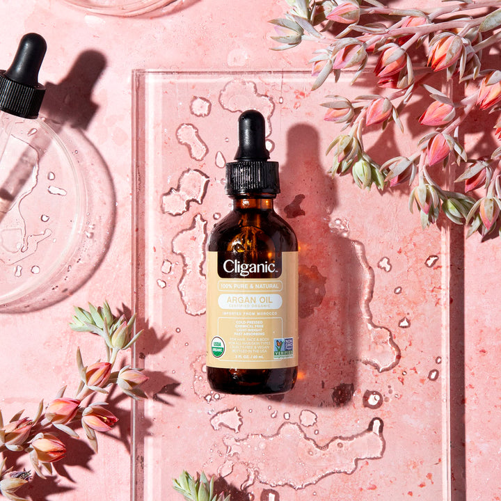 USDA Organic Argan Oil, 100% Pure | Moroccan Argan Oil for Hair, Face &amp; Skin | Natural Cold Pressed Carrier Oil - Certified Organic | 90 Days Warranty