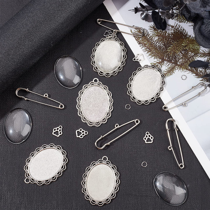 Memorial Picture Charm, 6pcs Wedding Bouquet Charms Glass Photo Charm for Wedding Bouquet DIY Pin Brooch Making Kit for Bridal Wedding Party for Holiday Craft Use