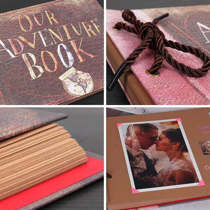 Our Adventure Book Scrapbook Pixar Up Handmade DIY Family Scrapbook Photo Album Expandable 11.6x7.5 Inches 80 Pages with Photo Album Storage Box DIY Accessories Kit Mothers Day Gifts