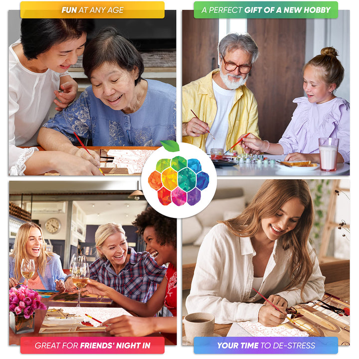 - 16x20 Wrinkle-Free Rolled Canvas - Adults&#39; Paint-by-Number Kits on Canvas - DIY Painting by Numbers for Adults, Stolen Kiss