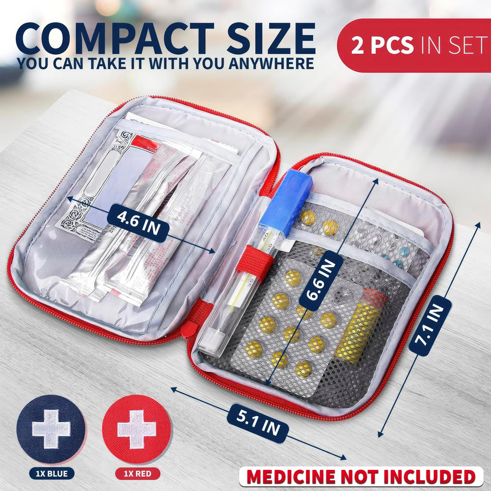 BURIUS Fabric Mini First Aid Kit Travel Pouch Medicine 
