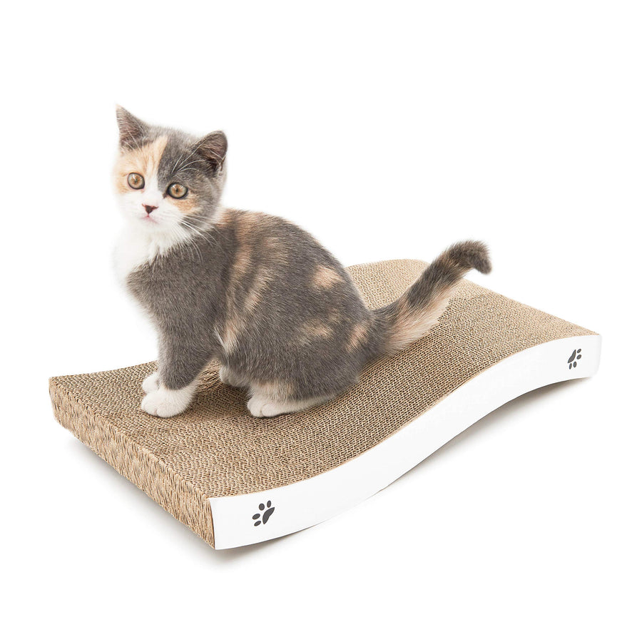 Cat Scratcher, Large Scratch Pad, Durable Corrugated Cardboard Scratching Board for Indoor Cats, Heavy Duty, Double-Sided Usability, Recyclable, with Catnip