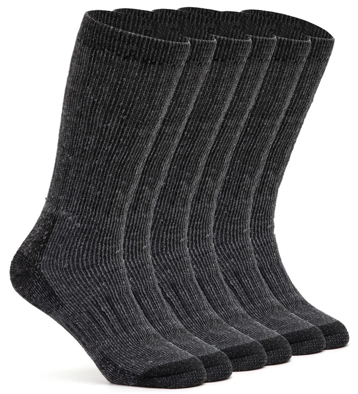 Mens Merino Wool Crew Socks Thermal and Warm Socks for Winter Work Hiking Running 3 Pairs ML