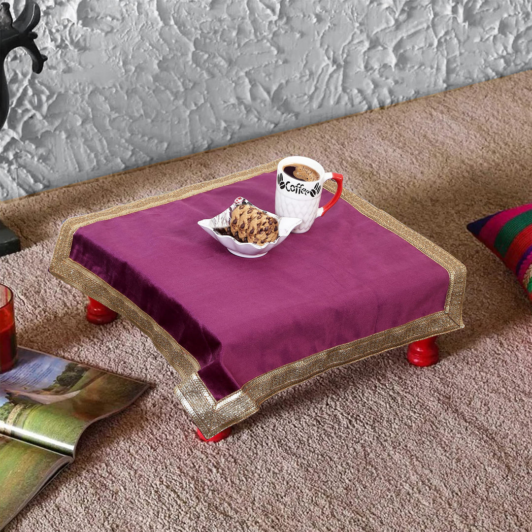 Purple Wine Velvet Cloth with Golden Shinny Border, Aasan, Alter, Altar, Tarot Table Cloth Holy Square Tablecloth