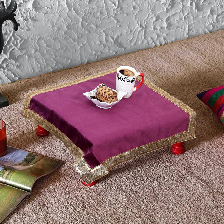 Purple Wine Velvet Cloth with Golden Shinny Border, Aasan, Alter, Altar, Tarot Table Cloth Holy Square Tablecloth