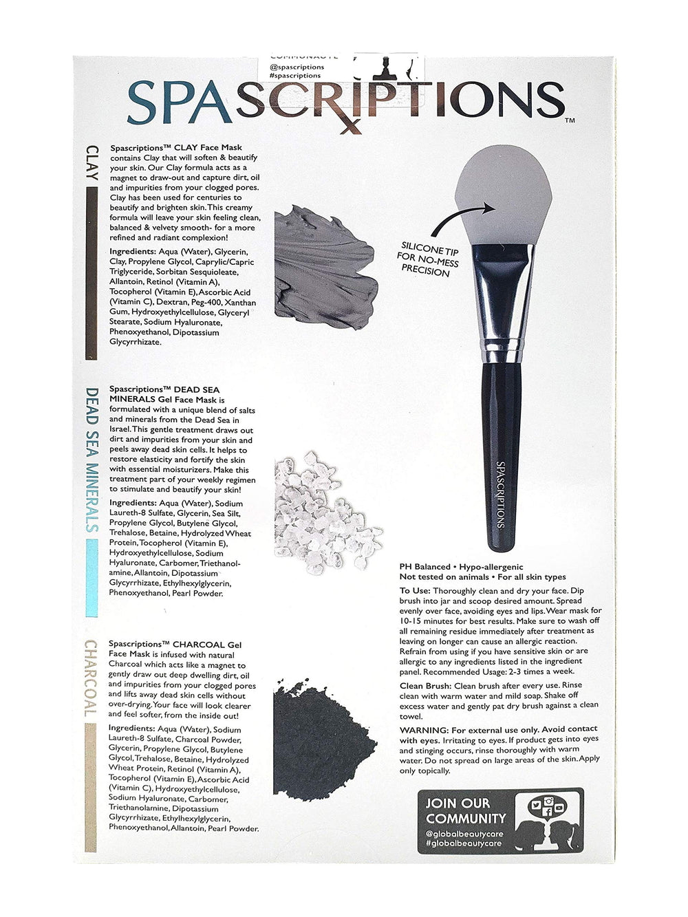 SpaScriptions Dead Sea & Charcoal with Clay Gel Fac