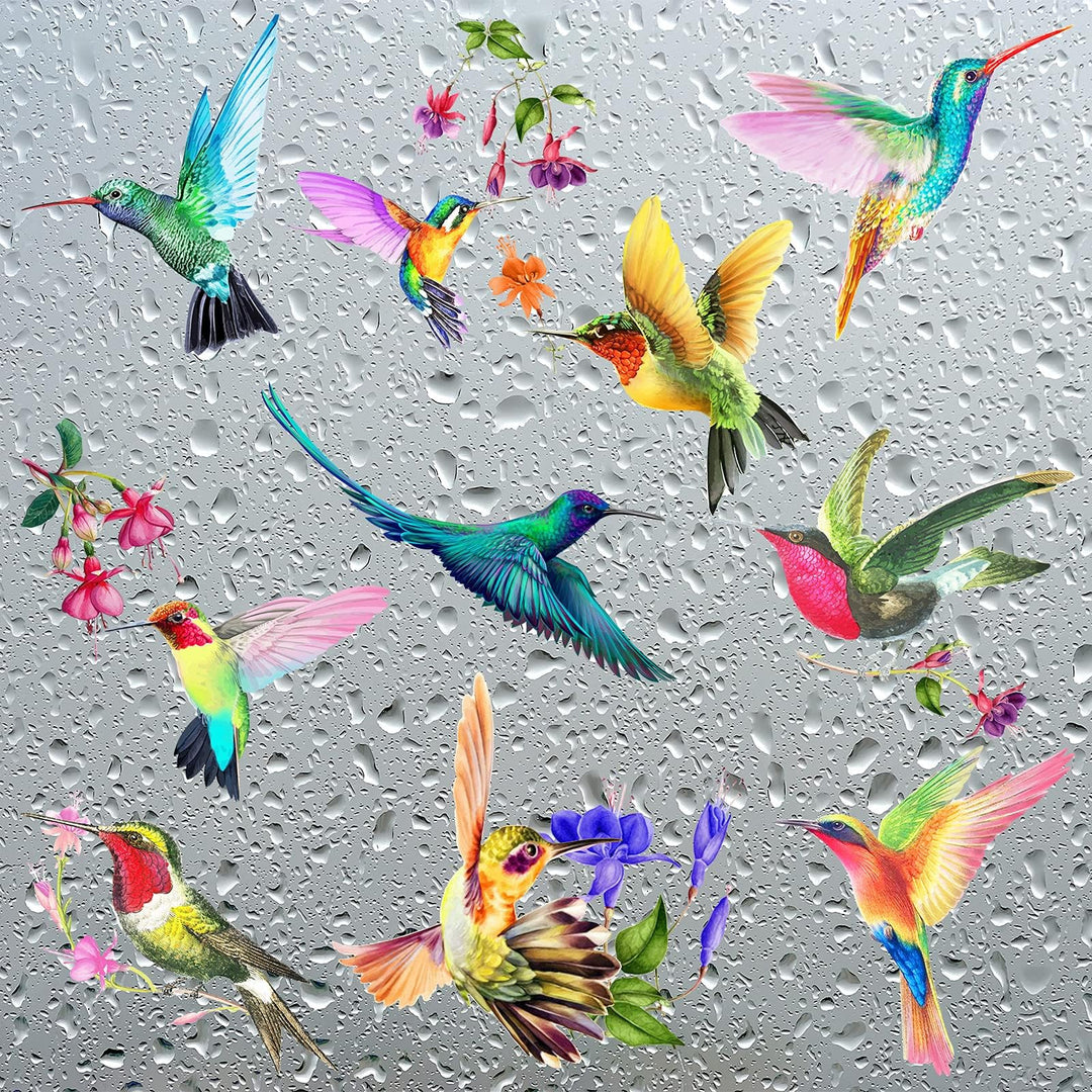 20 Pieces Large Size Hummingbird Window Hummingbird Decals for Window Anti-Collision Window Clings Decals to Prevent Bird Strikes on Window Glass Non Adhesive Vinyl Cling Hummingbird Stickers