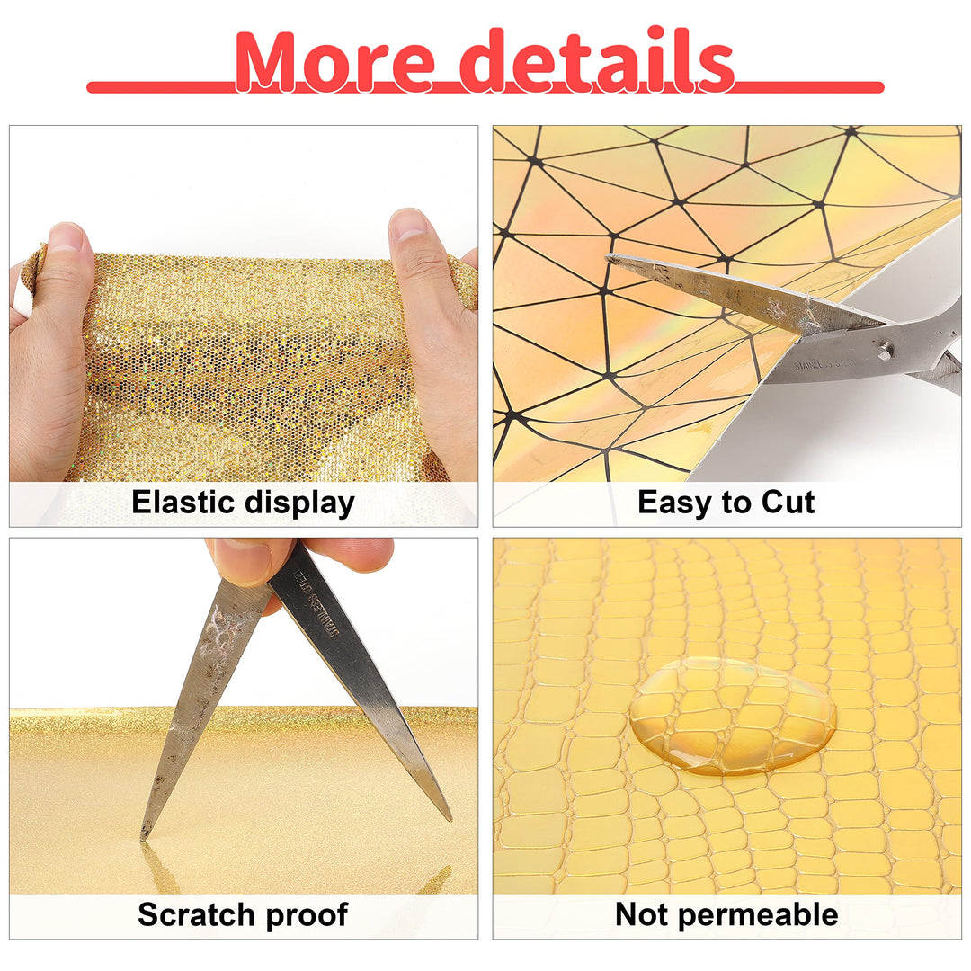 ZAIONE Gold Faux Leather Sheets: 7Pcs 8x12Inch Glitter 