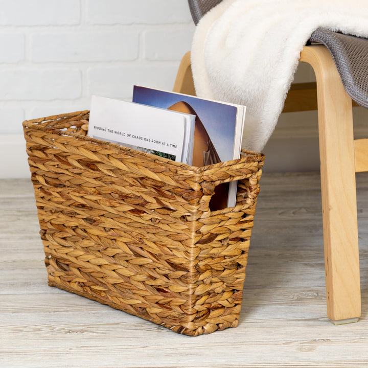 15x5 Woven Storage Basket with Handle - Decorative and Functional for Desk, Closet, and More - STO-02883