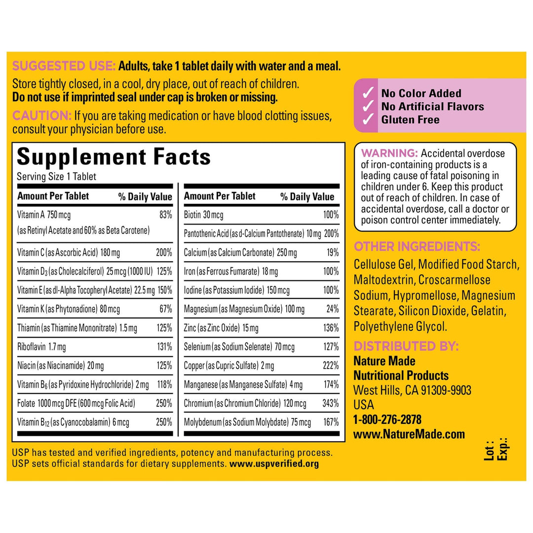 Nature Made Women&#39;s Multivitamin Tablets, 90 Co