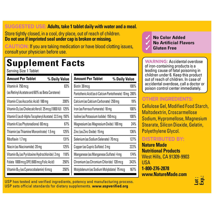 Nature Made Women&#39;s Multivitamin Tablets, 90 Co