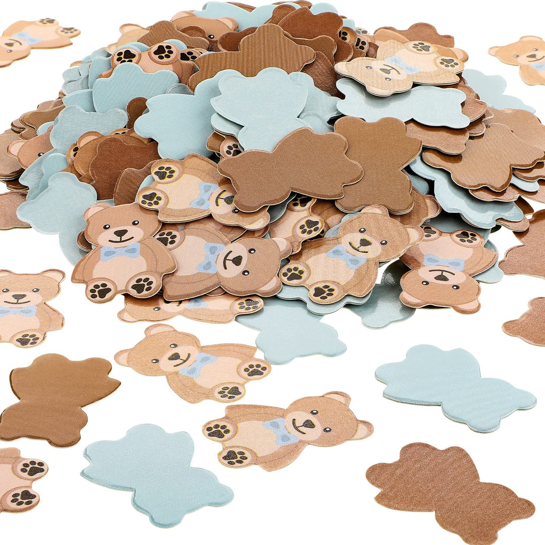 500 Pieces Bear Shaped Confetti Baby Shower Cream Brown