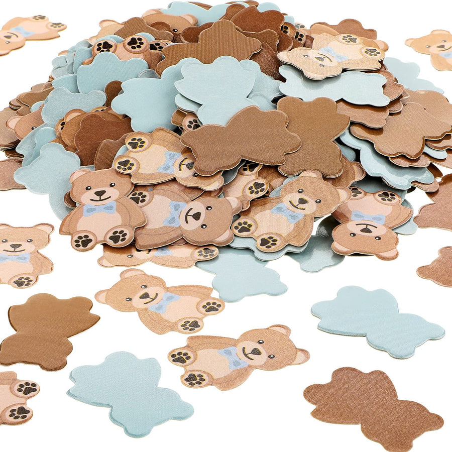 500 Pieces Bear Shaped Confetti Baby Shower Cream Brown