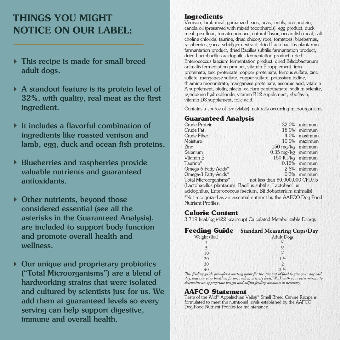 Grain Free High Protein Real Meat Recipe Appalachian Valley Premium Dry Dog Food (418037), 14-Pound