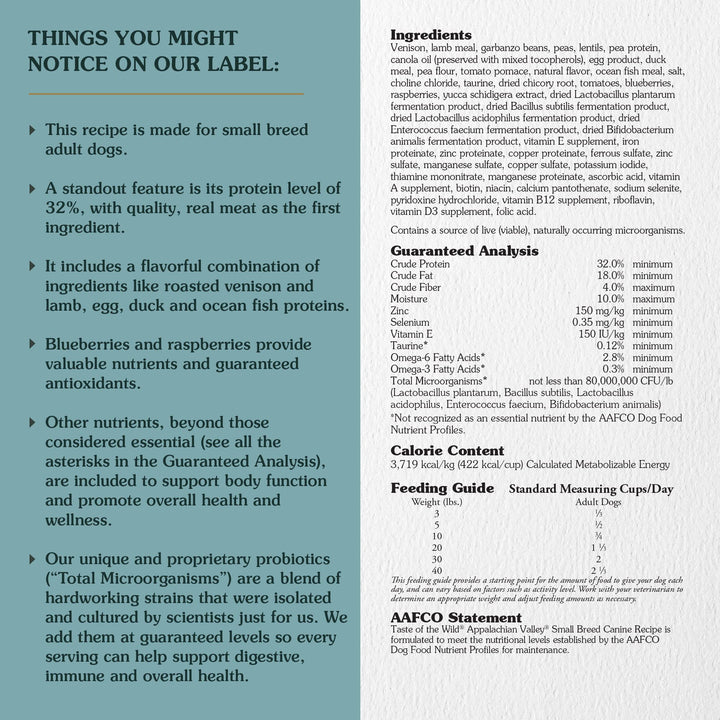 Grain Free High Protein Real Meat Recipe Appalachian Valley Premium Dry Dog Food (418037), 14-Pound