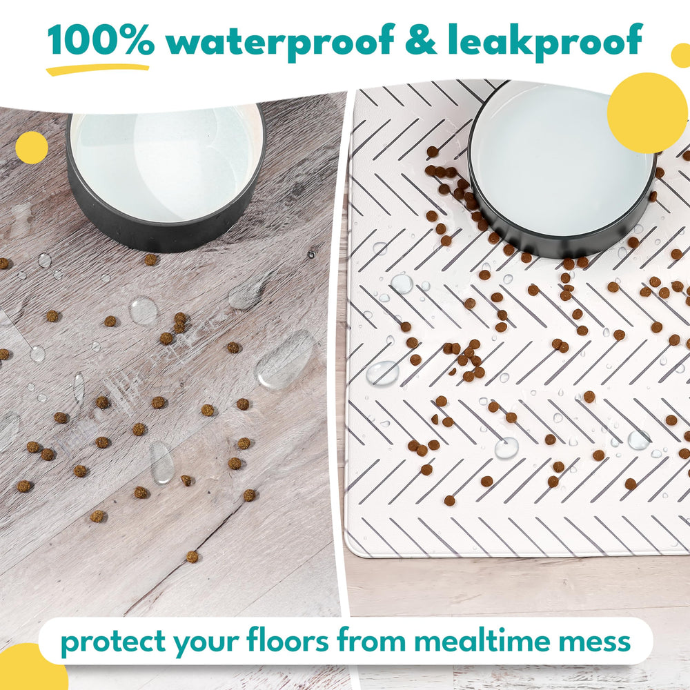NALALAS Large Dog Mat for Food and Water, Cat Feeding Mat | Large Waterproof Dog Bowl Mat | Non-Slip Pet Food Mat for Floors | Dog Food Mats for Floors, Pet Mats for Food and Water | Easy to Clean