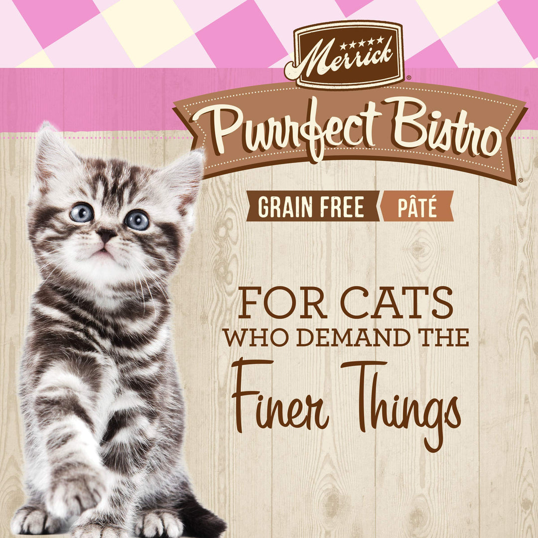 Purrfect Bistro Grain Free Premium Soft Canned Pate Chicken Wet Cat Food, Kitten Dinner Recipe - 5.5 OZ Can (Pack of 24)