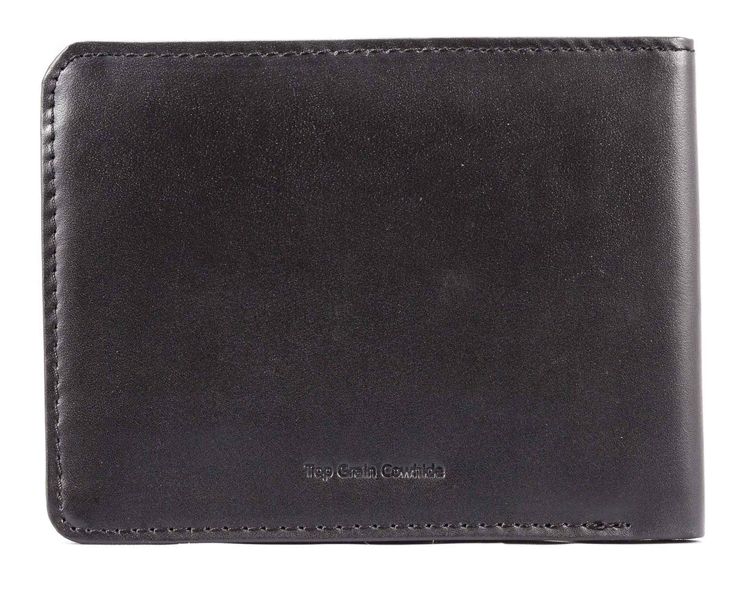 Men&#39;s L-Fold Passcase Leather Slim Wallet, Holds Up to 30 Cards, Black