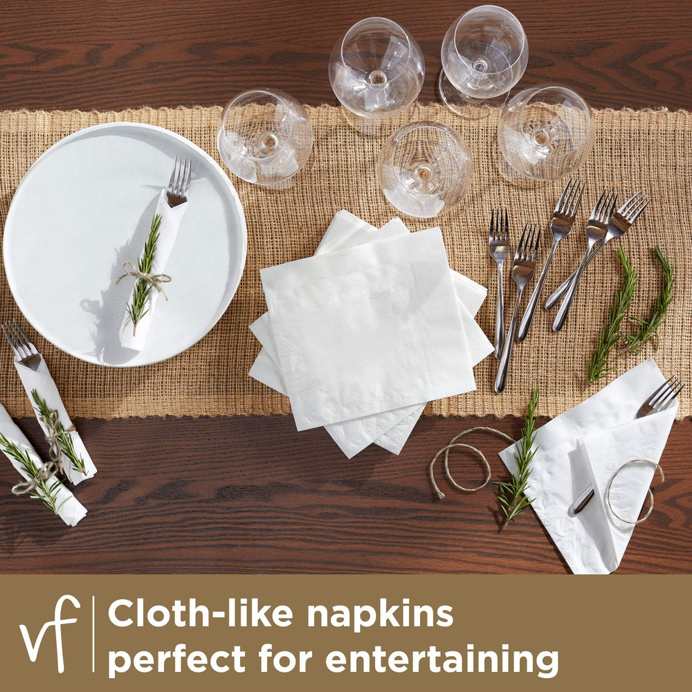 Vanity Fair Impressions Napkins, White - 40 ct