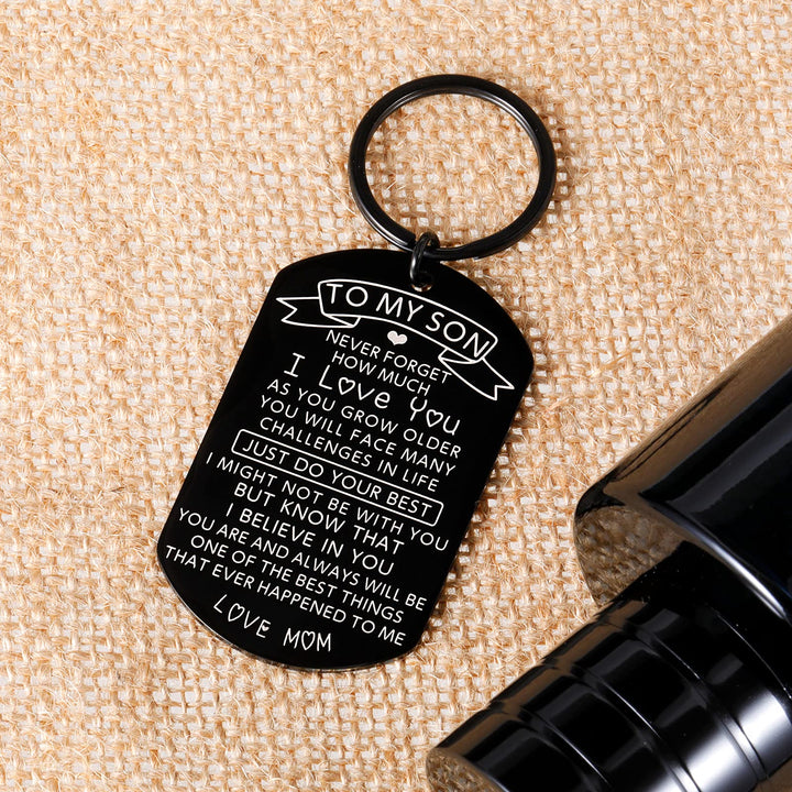 Christmas Gift for Teen Boys Men To My Son Keychain Inspirational to my Son gifts for Birthday Anniversary Graduation Gifts I Love You Son Back To School Coming of Age Gift for Him Kids