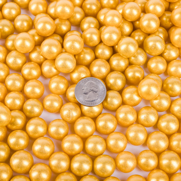 Gold Marbles for Vases | Glass Marbles Bulk Vase Fillers | Glass Beads for Vases, Round Marble 1lb, (Approx. 80 pcs)