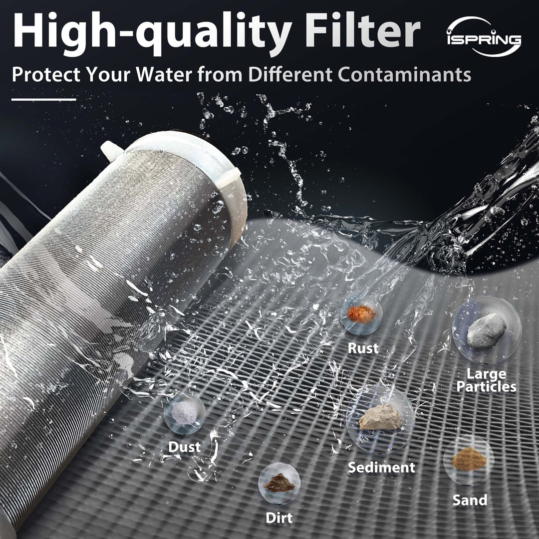 WSP-100 Reusable Whole House Spin Down Sediment Water Filter, 100 Micron Flushable Prefilter Filtration, 1 MNPT + 3/4 FNPT, Brass