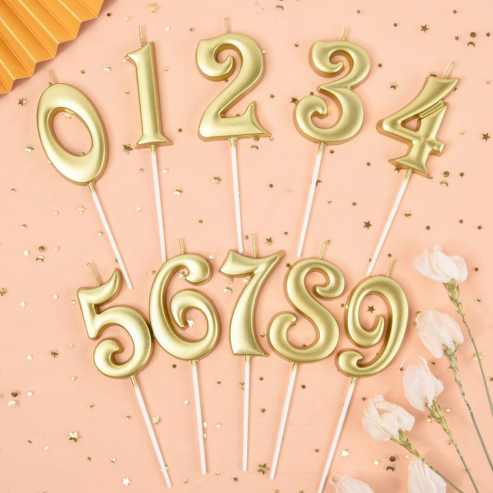 2.76 Inch Elegant Gold 1 Number Birthday Candles, Gold Number Candles, Cake Number Candles, Party Celebration