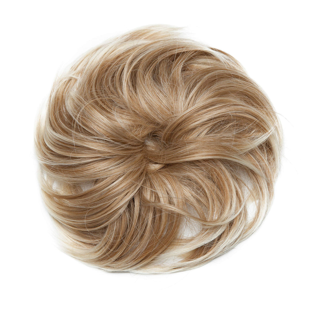 Messy Hair Bun Extensions Fluffy Tousled Scrunchie Synthetic Up Do Wavy Scrunchy Updo Chignons With Elastic Rubber Band Highlight Scrunchies Wrap On Instant Ponytail Hairpiece For Women 80g #27T613
