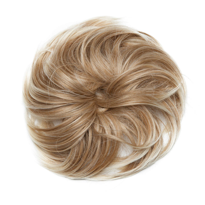 Messy Hair Bun Extensions Fluffy Tousled Scrunchie Synthetic Up Do Wavy Scrunchy Updo Chignons With Elastic Rubber Band Highlight Scrunchies Wrap On Instant Ponytail Hairpiece For Women 80g #27T613