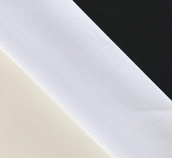 3 pc of 12 x 18 18CT Counted Cotton Aida Cloth Cross Stitch Fabric (White+Cream+Black)