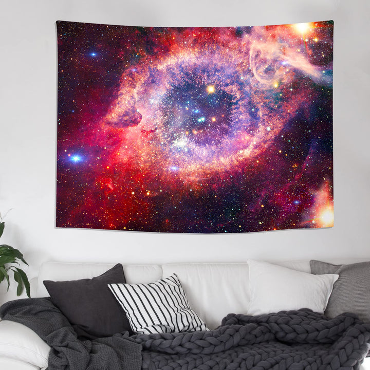 Blacklight Space Tapestry Galaxy Eye Tapestry Wall Hanging For Bedroom Aesthetic Psychedelic Tapestry Glow in The Dark(50*60(130*150cm))