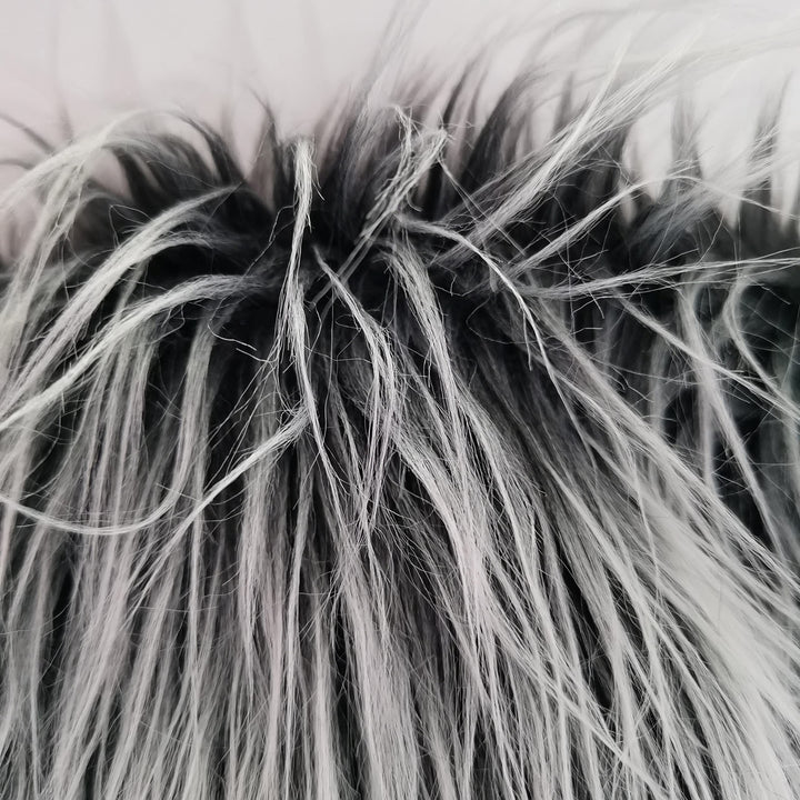 20 X 20 Inches Faux Fur Fabric Square Patches for Crafts, Sewing, Costumes, Seat Pads Grey Frost