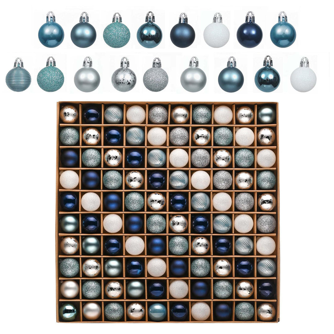 Valery Madelyn Mini Christmas Tree Ornaments Set, 100ct