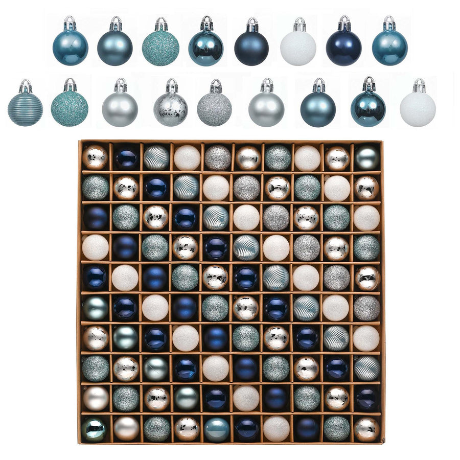 Valery Madelyn Mini Christmas Tree Ornaments Set, 100ct