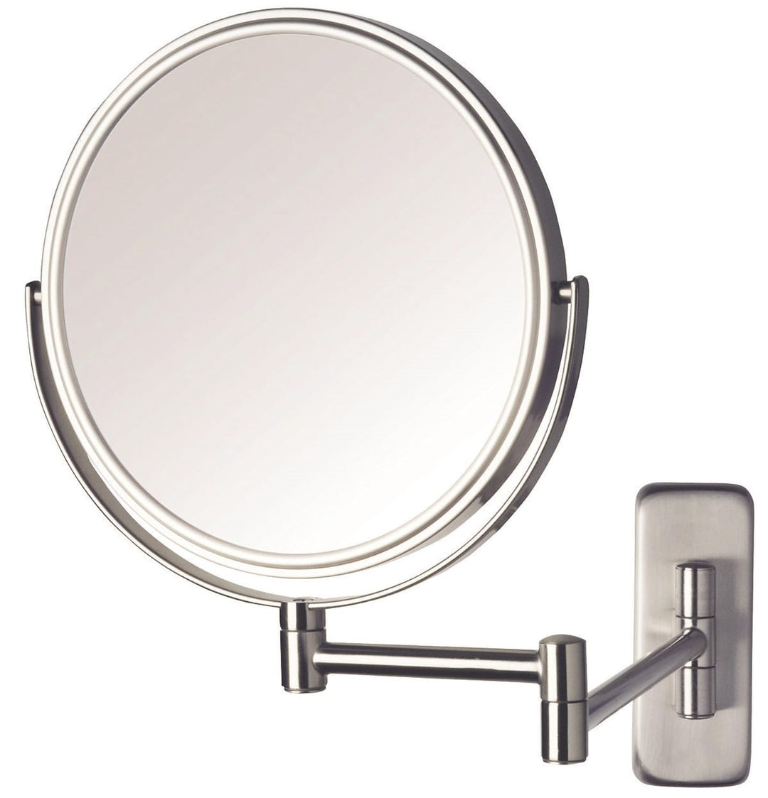 JP7506N 8-Inch Wall Mount Makeup Mirror with 5x Magnification, Nickel Finish